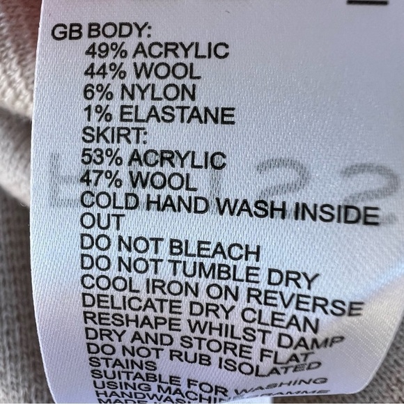 Reiss Zoe Ribbed Knit Sweater Dress Wool Blend Oatmeal NWOT - Picture 16 of 16